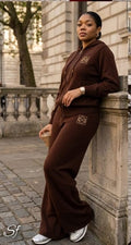 Knit Zip-Up Hoodie & Wide-Leg Trouser Co-ord Set