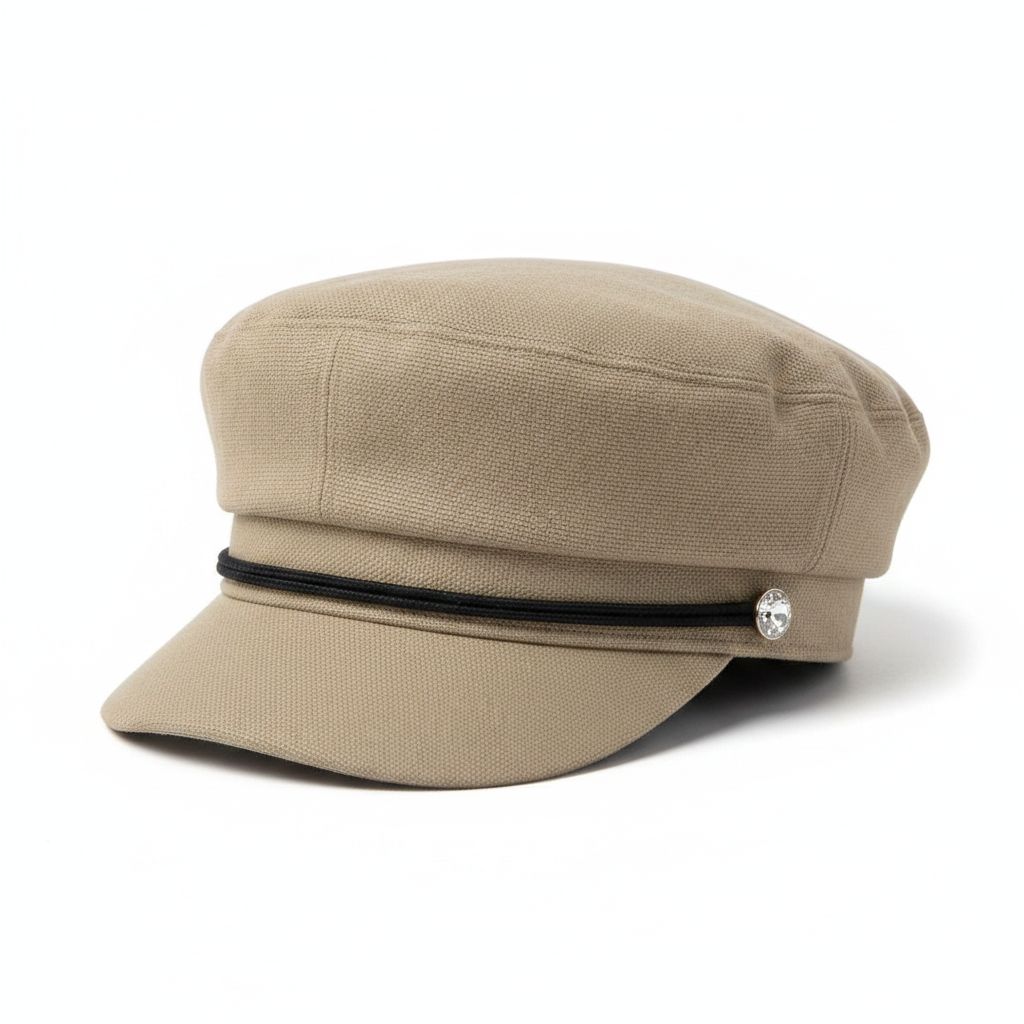Crystal Button Newsboy Captain Cap