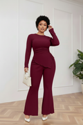 2-Piece Ribbed Flare Co-ord Set