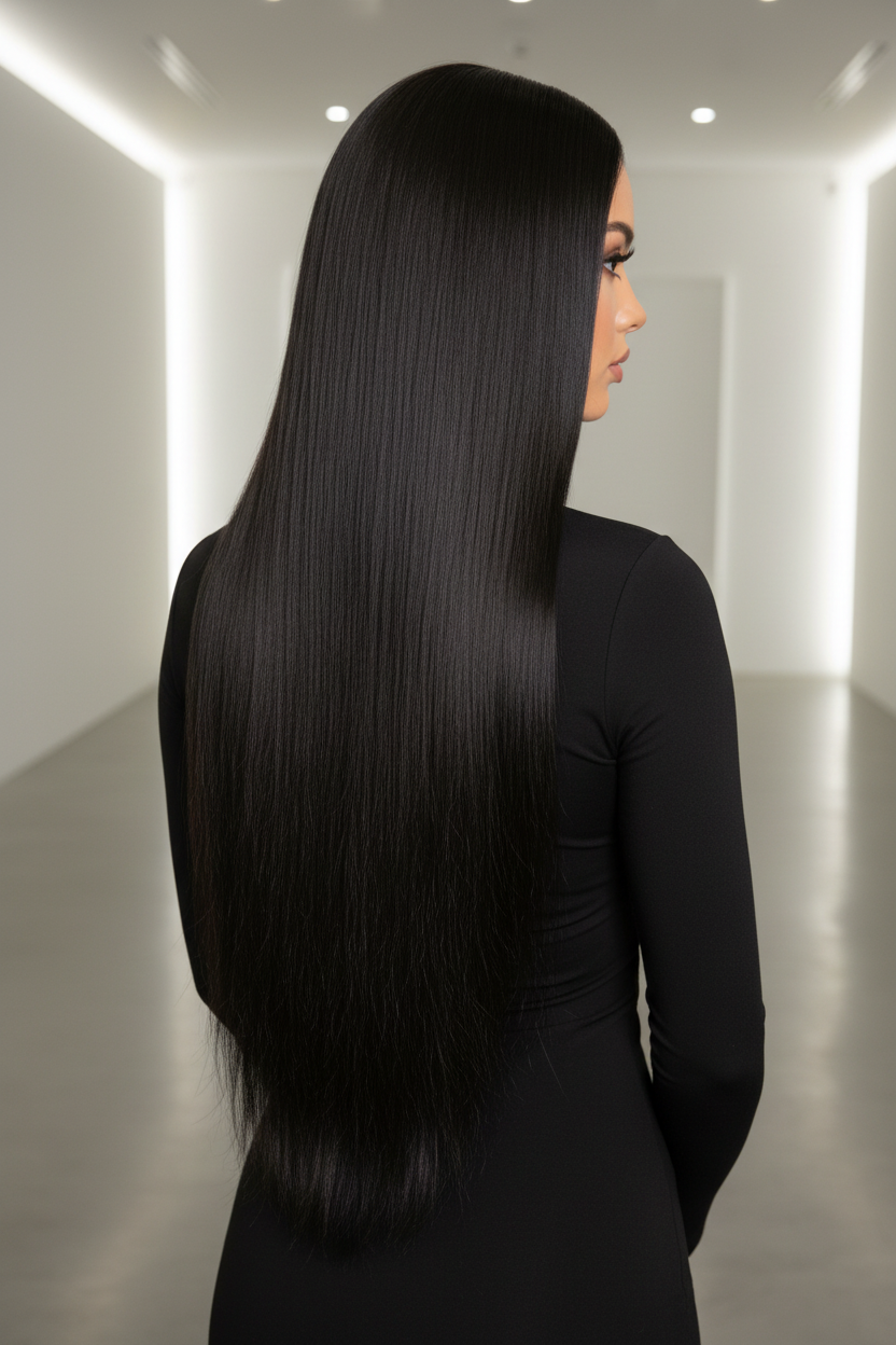 Buss Down Wig - Back View on Model